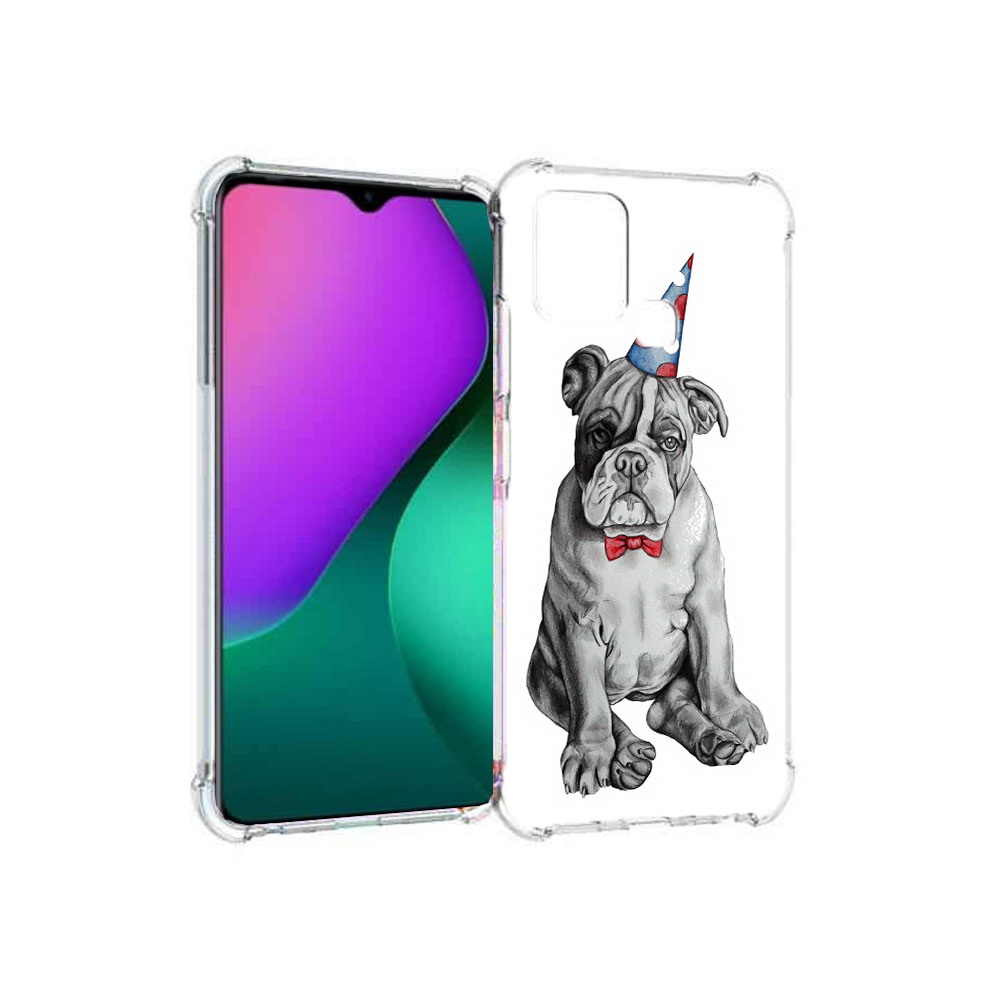 

Чехол MyPads Tocco для Infinix Hot 10 Play праздничный щенок, Прозрачный, Tocco
