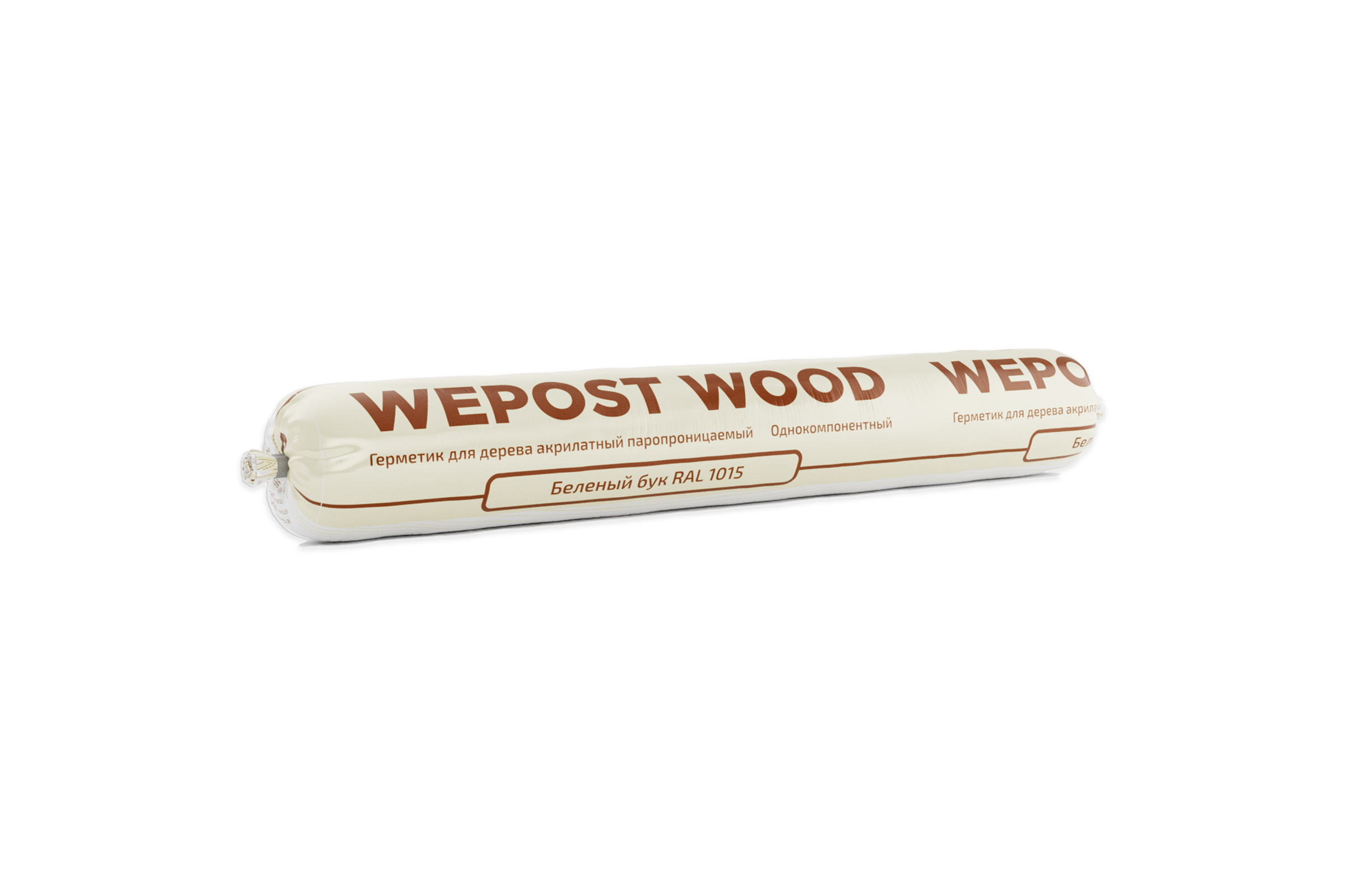 фото Герметик для деревянного домостроения wepost wood беленый бук ral 1015 (колбаса, 600 мл)