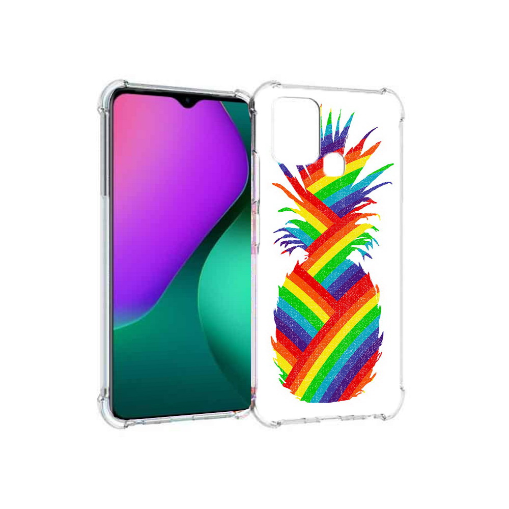 

Чехол MyPads Tocco для Infinix Hot 10 Play радужный ананас, Прозрачный, Tocco