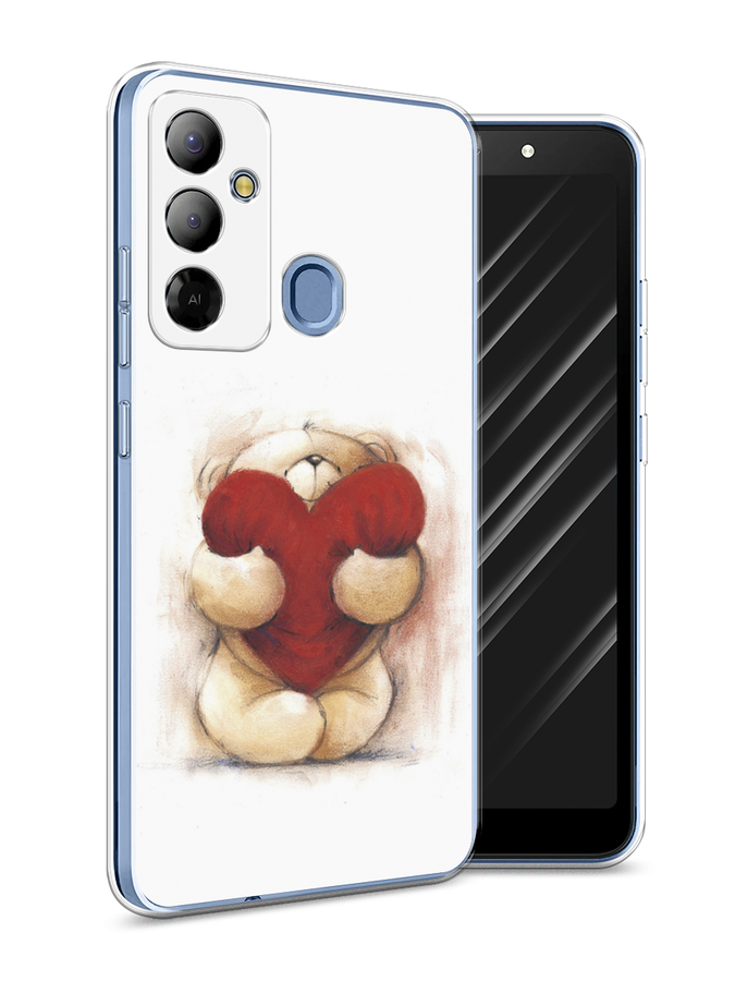 

Чехол Awog на Tecno Pop 6 Go "Мишка с сердцем 1", Белый;красный;бежевый, 302950-6