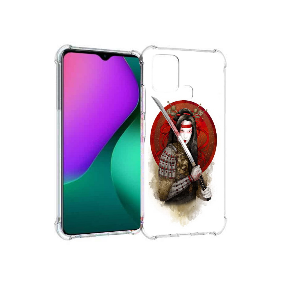 

Чехол MyPads Tocco для Infinix Hot 10 Play рисованная девушка с катаной, Прозрачный, Tocco