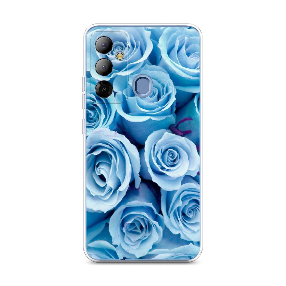 

Чехол Awog на Tecno Pop 6 Go "Лазурные розы", Голубой, 302950-8