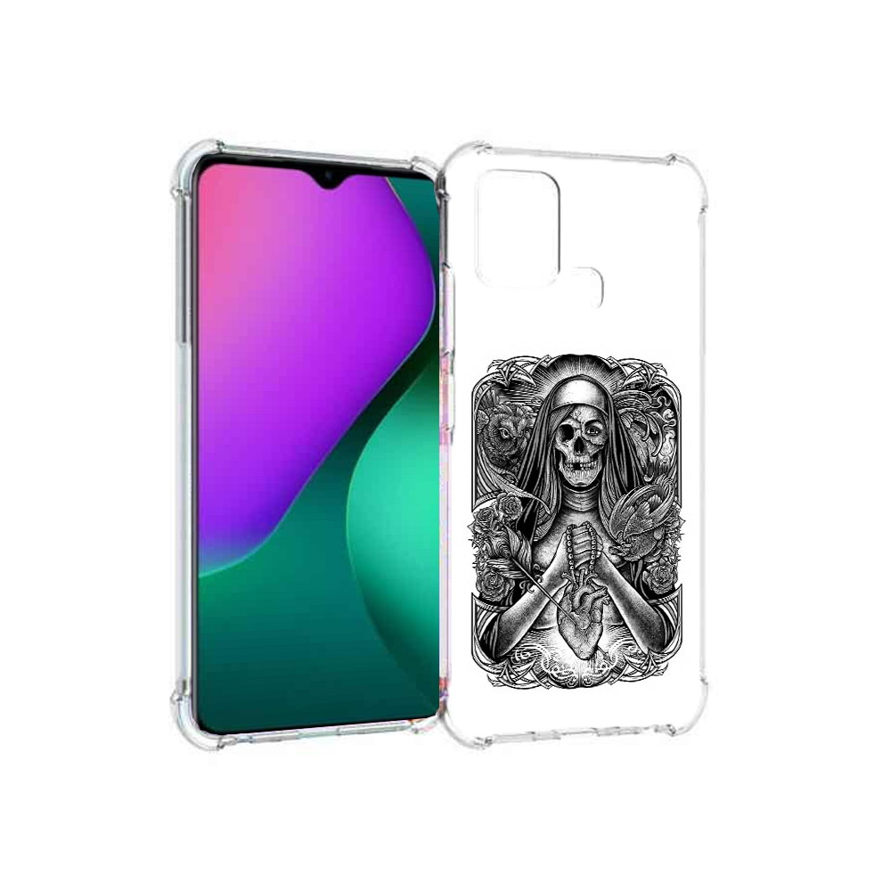 

Чехол MyPads Tocco для Infinix Hot 10 Play скелет с сердцем, Прозрачный, Tocco