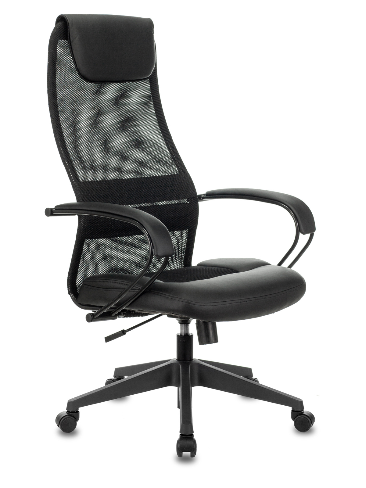 Кресло компьютерное офисное для руководителя Бюрократ CH-608 сетка/экокожа, черный
