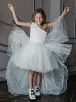 

Платье детское Роскошь с детства Канны, молочный, 152, Бежевый, Канны