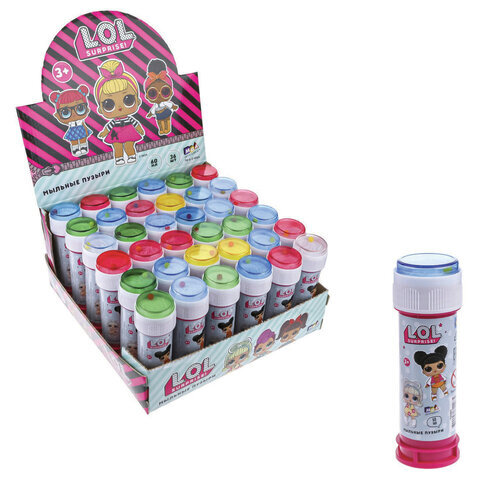 

Мыльные пузыри 1toy LOL 60 мл с игрушкой на крышке, шоу-бокс 36 шт. Т22261