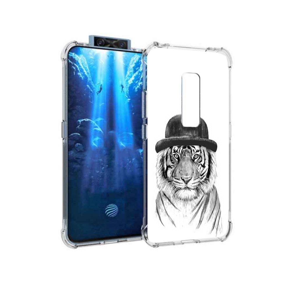 

Чехол MyPads Tocco для Vivo V17 Pro тигр британец (PT226965.387.641), Прозрачный, Tocco