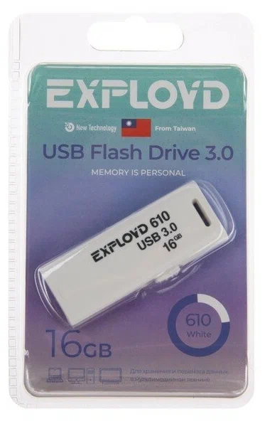 

Флешка Exployd 610 16 ГБ белый