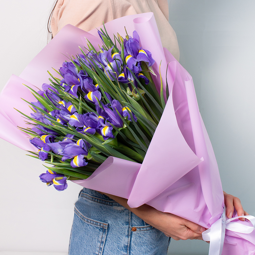 

Букет цветов Лэтуаль Flowers Ирисы FLW000767, 51 шт синий цвет, Ирисы