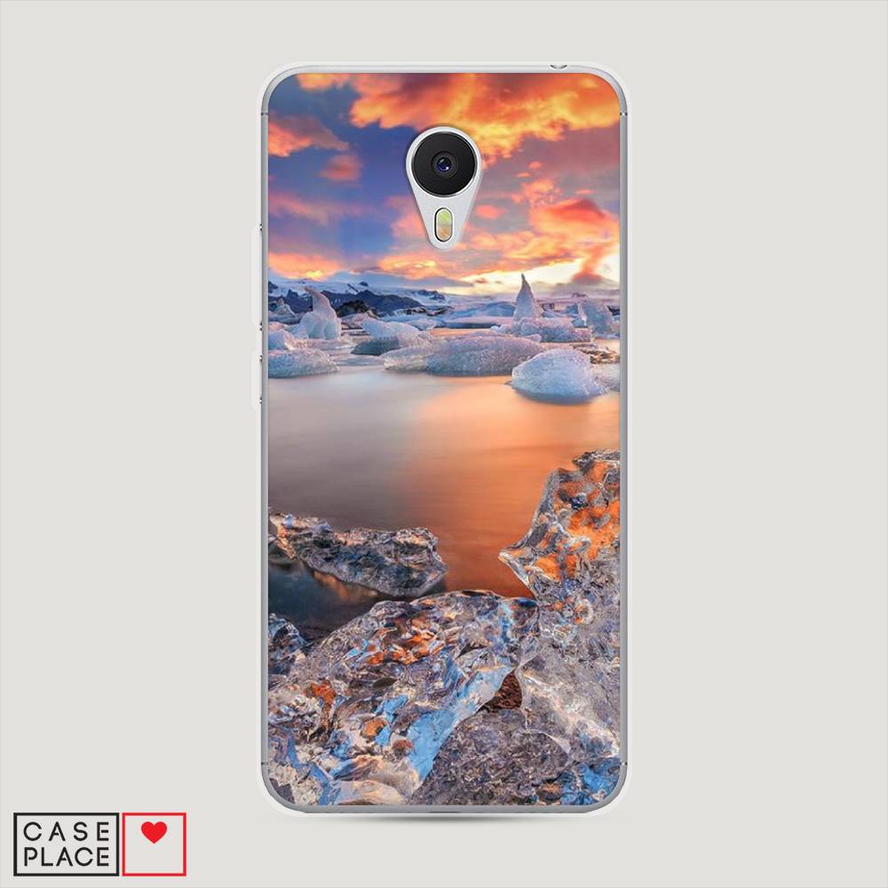 

Чехол на Meizu M3 "Ледники", Синий;оранжевый, 70350-2