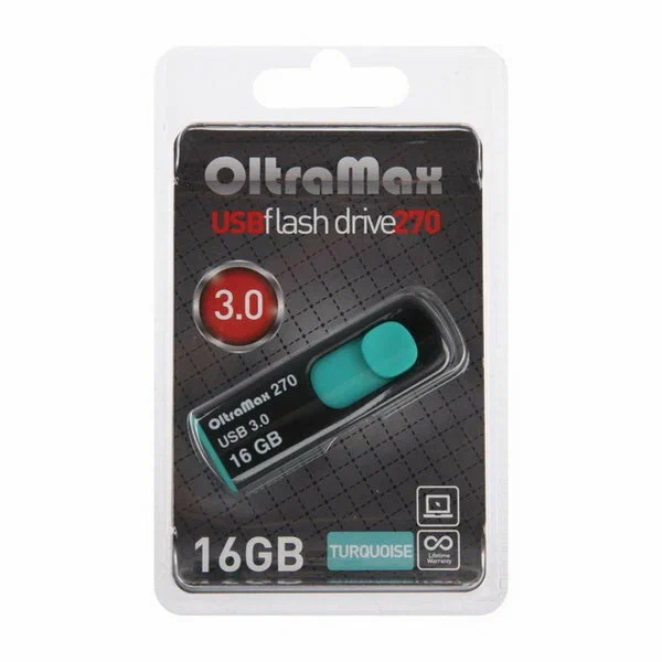 

Флешка OltraMax 270 16 ГБ голубой (OM-16GB-270), 270
