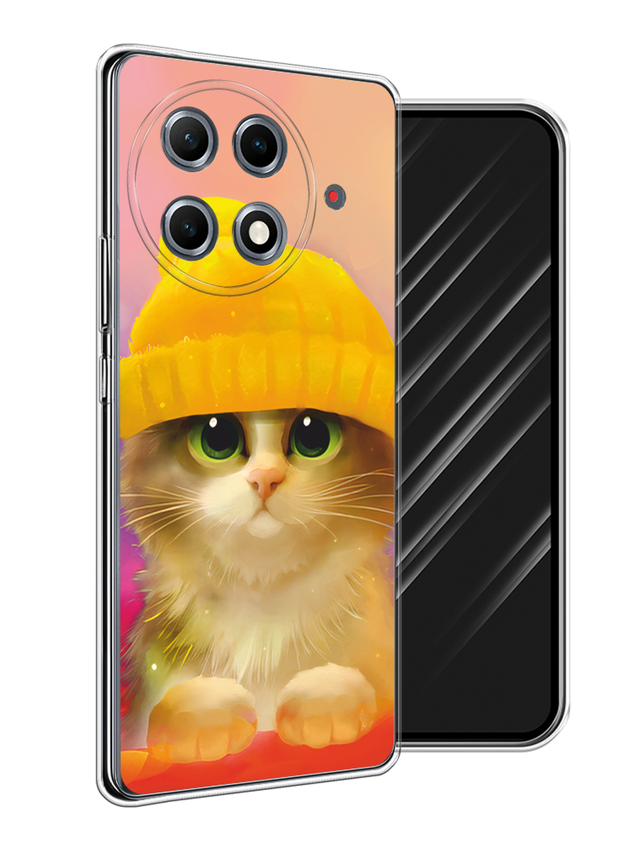 

Чехол Awog на Tecno Camon 30S Pro "Котенок в желтой шапке", Желтый, 309550-1