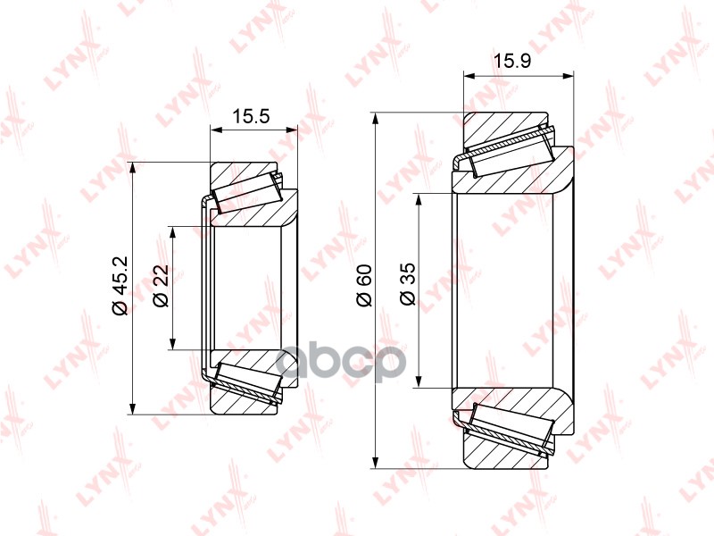 

Подшипник Ступицы Mercedes C (W202),Clk (C208,A208),E (W124,W210),Sl (R129) Передней Lynx