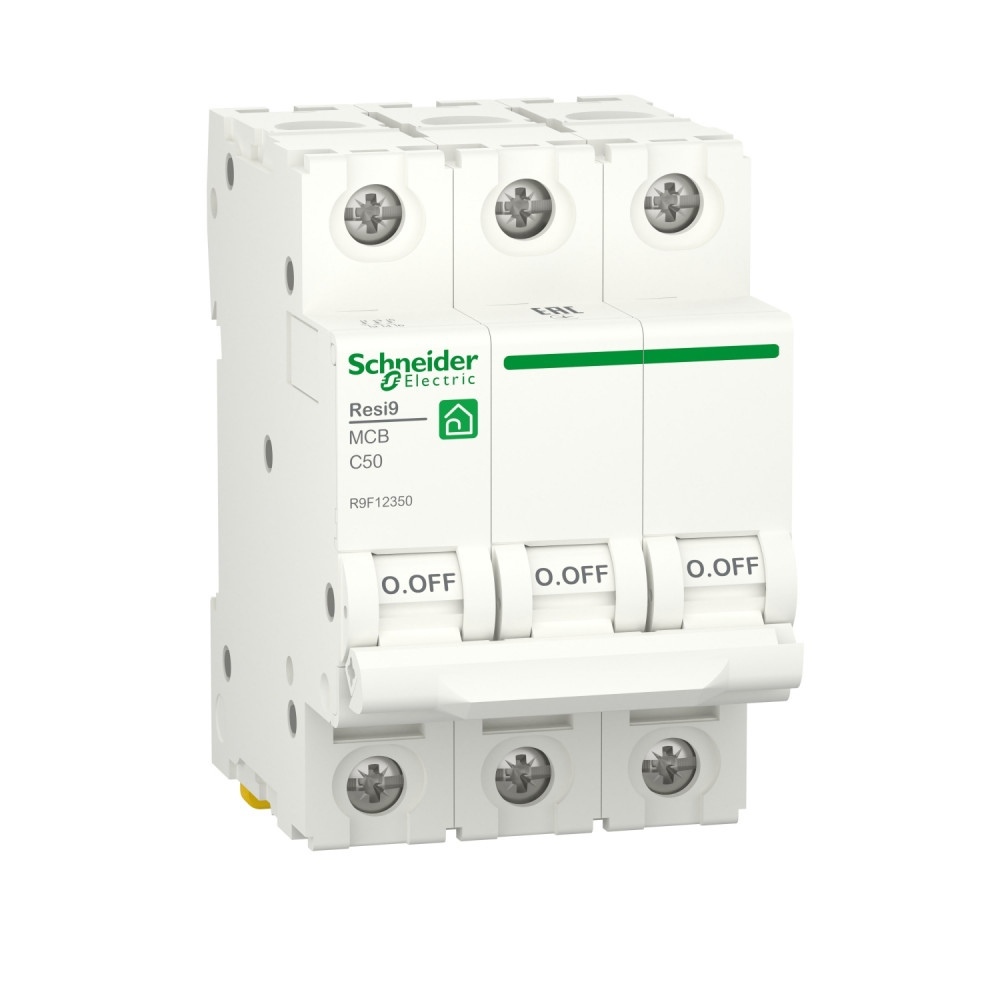 Автоматический выключатель Schneider Electric Resi9 3P 50А (C) 6кА, R9F12350 (3шт)