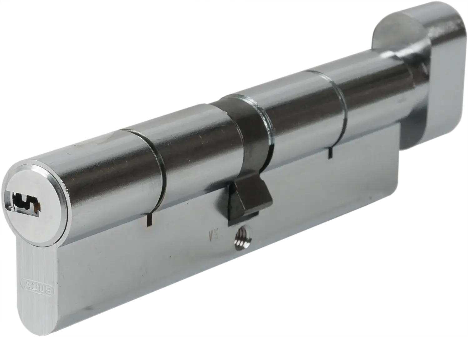 Цилиндр Abus KD6N Z55/K55, 55x55 мм, ключ/вертушка, цвет никель