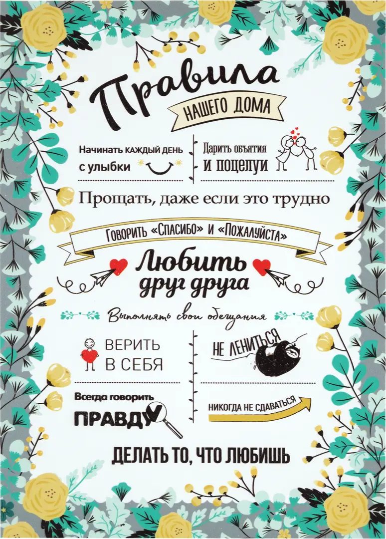 

Постер на ПВХ «Правила дома» 25x35 см