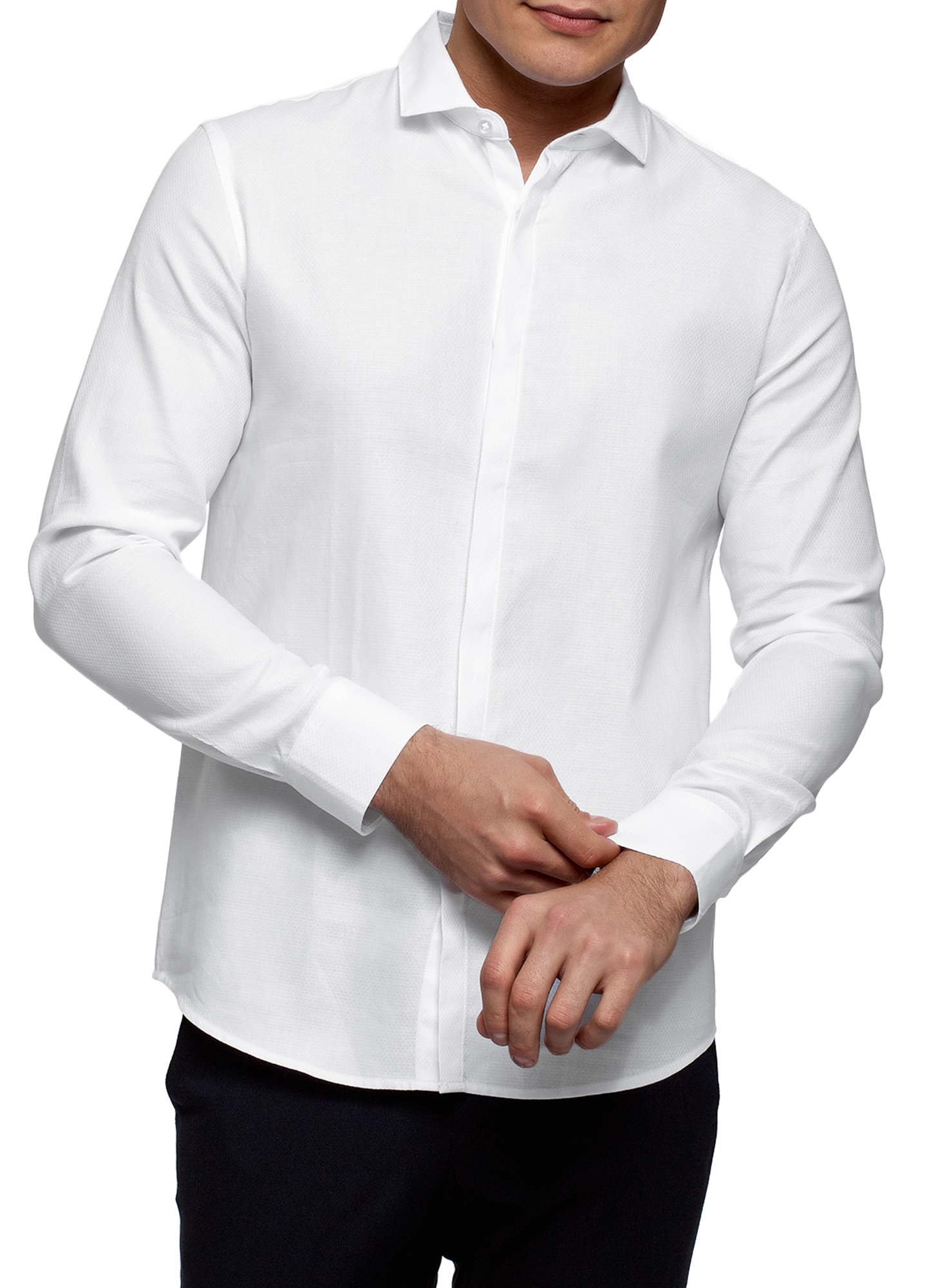 Рубашка мужская oodji 3B110017M-4 белая 2XL