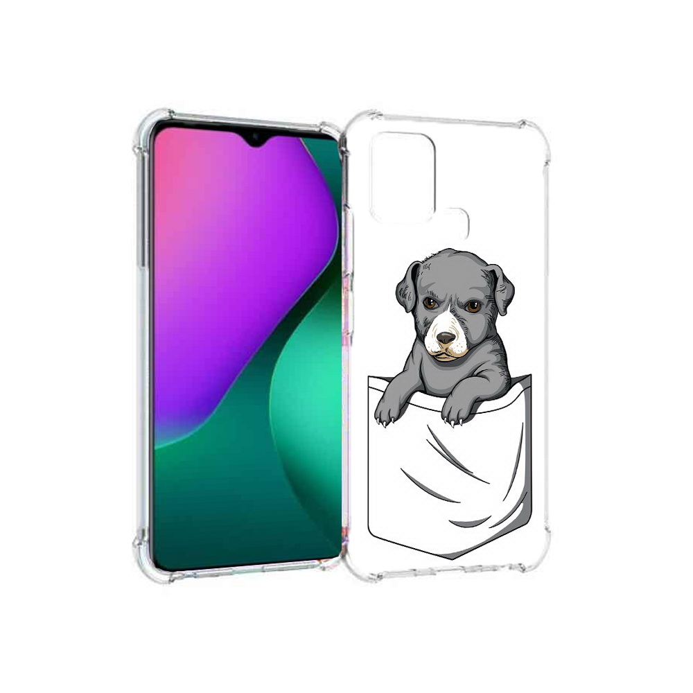 

Чехол MyPads Tocco для Infinix Hot 10 Play собачка в кармане, Прозрачный, Tocco
