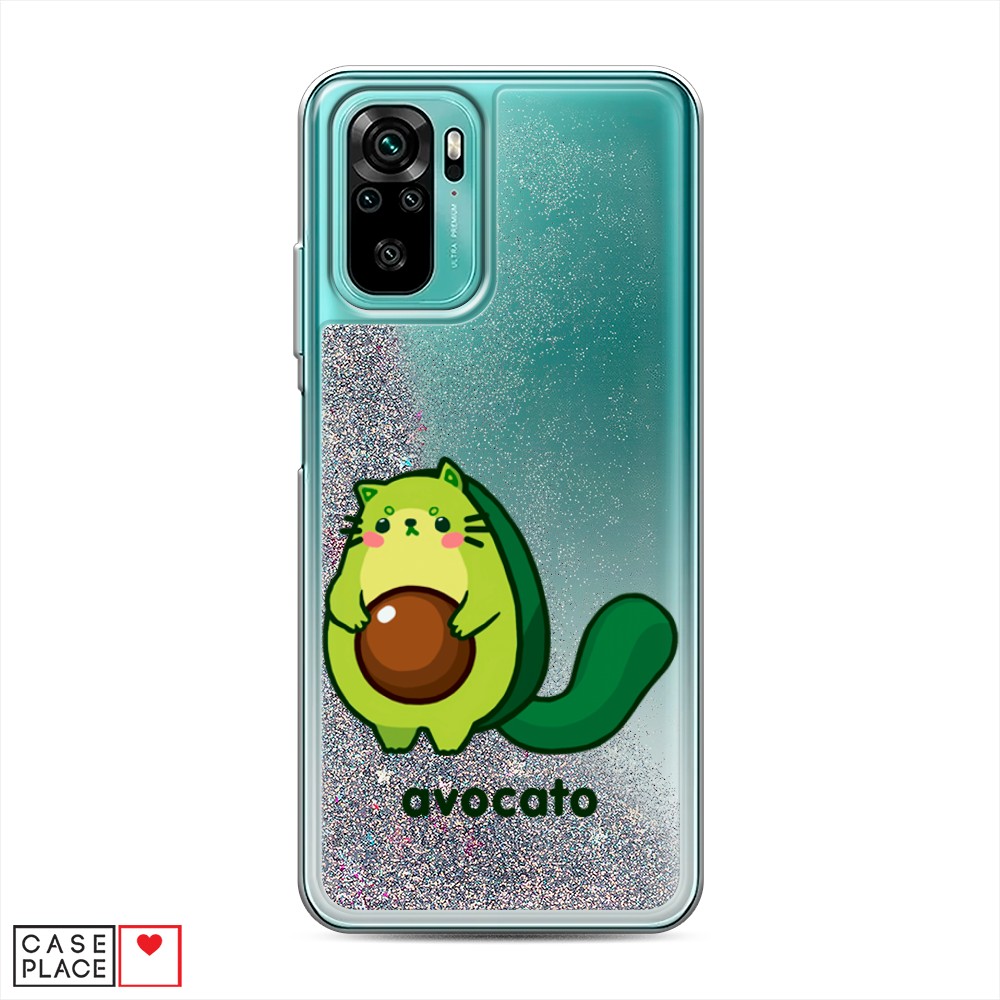 фото Жидкий чехол с блестками "avocato" на xiaomi redmi note 10 awog