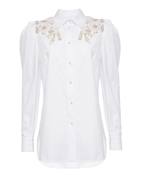 

Блуза женская Rhea Costa SHC006EMB белая 46 IT, Белый, SHC006EMB