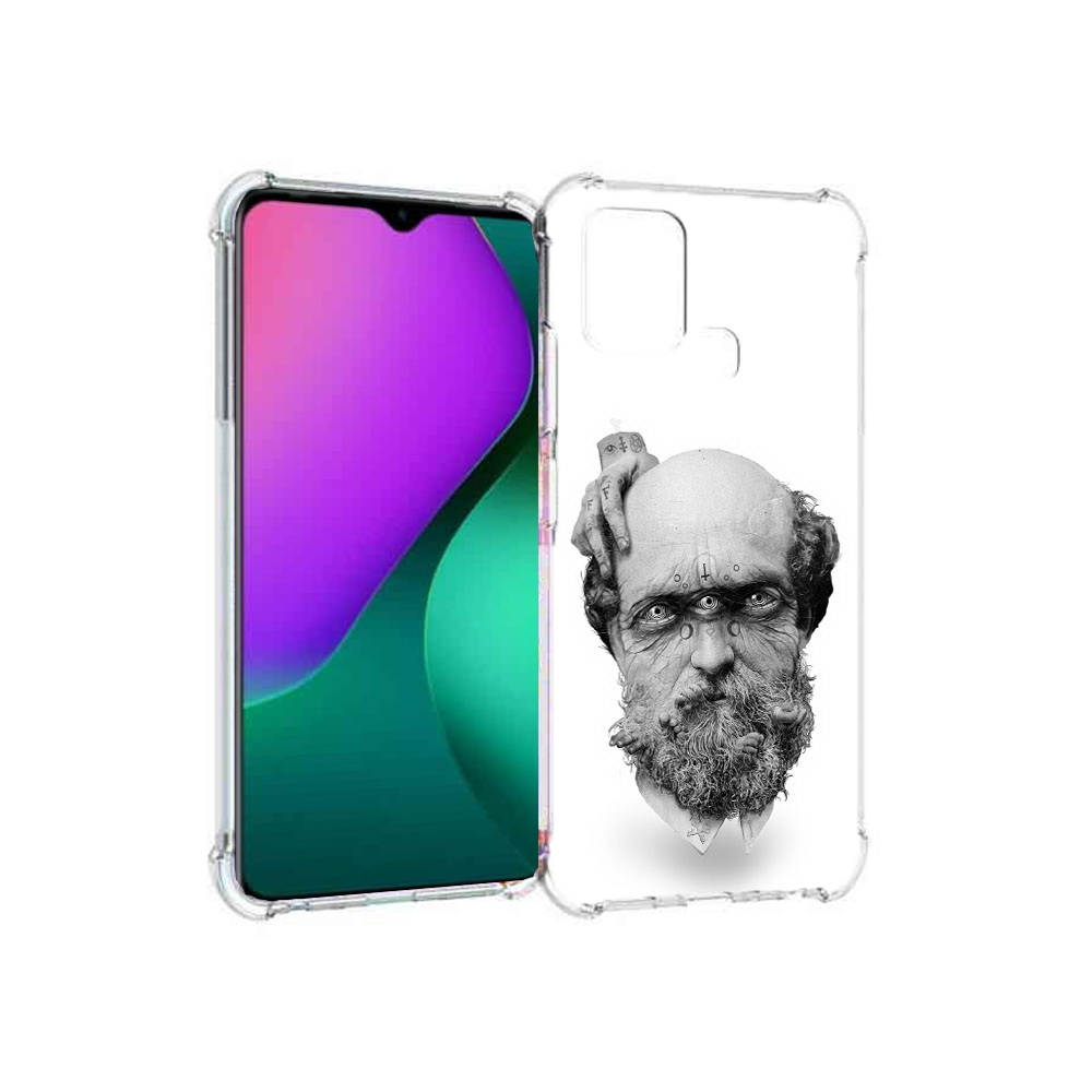 

Чехол MyPads Tocco для Infinix Hot 10 Play страшный бородатый мужчина абстракция, Прозрачный, Tocco