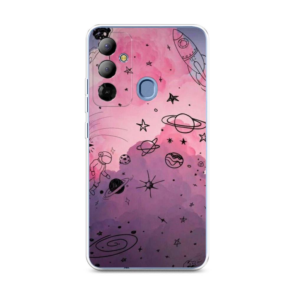 

Чехол Awog на Tecno Pop 6 Go "Радуга планет 3", Черный;розовый, 302950-4
