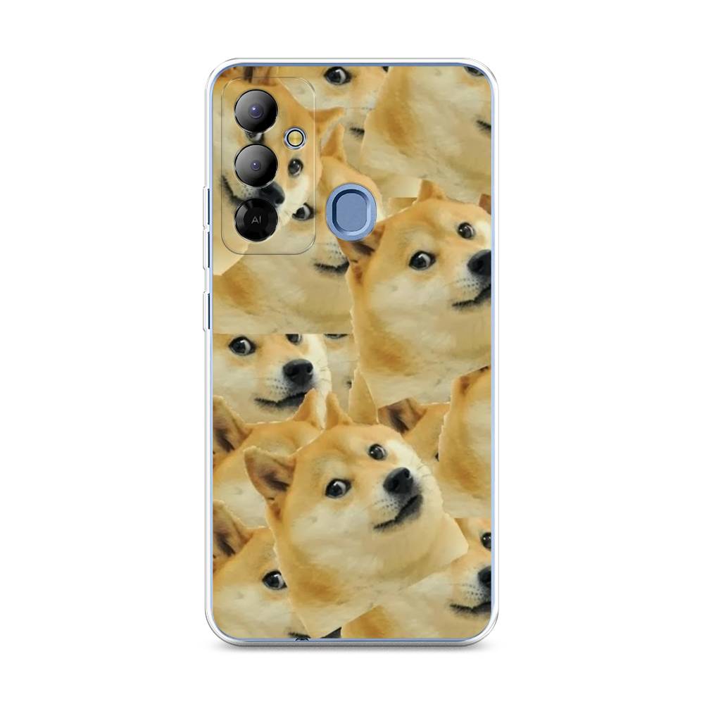 

Чехол Awog на Tecno Pop 6 Go "Собака-подозревака фон", Желтый;черный, 302950-9
