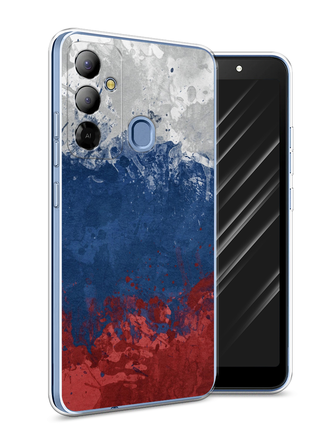 

Чехол Awog на Tecno Pop 6 Go "Флаг России неровный", Белый;синий;красный, 302950-5