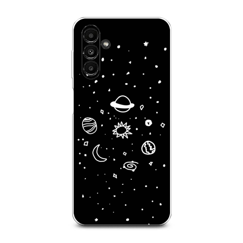 

Чехол на Samsung Galaxy A14 5G "Дудл солнечной системы", Бежевый;серый, 2107250-2