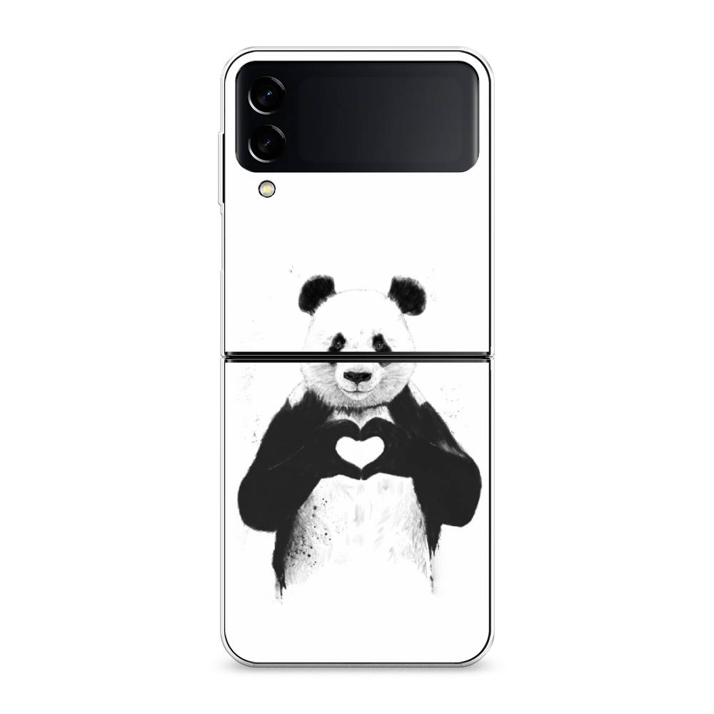 

Чехол Awog на Samsung Galaxy Z Flip 3 / Самсунг Z Flip 3 "Панда love", Серебристый, 2103750-10