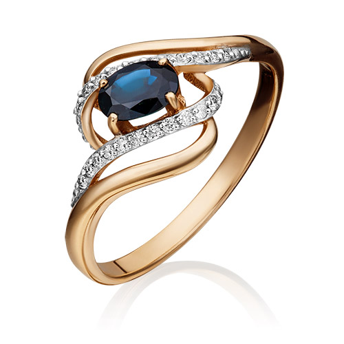 

Кольцо из золота р. , PLATINA jewelry 01-1455-00-105-1110-30, сапфир\бриллиант, 01-1455-00-105-1110-30