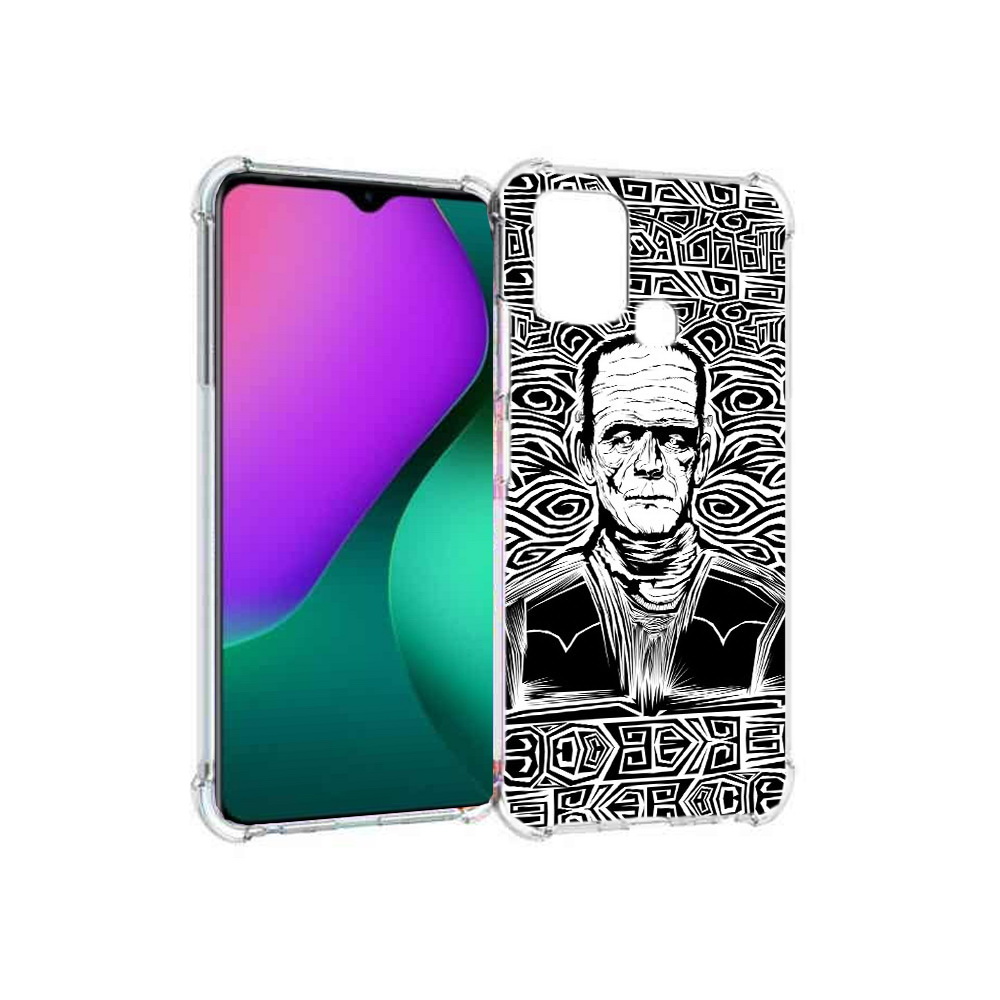 

Чехол MyPads Tocco для Infinix Hot 10 Play франкенштейн черно белый, Прозрачный, Tocco
