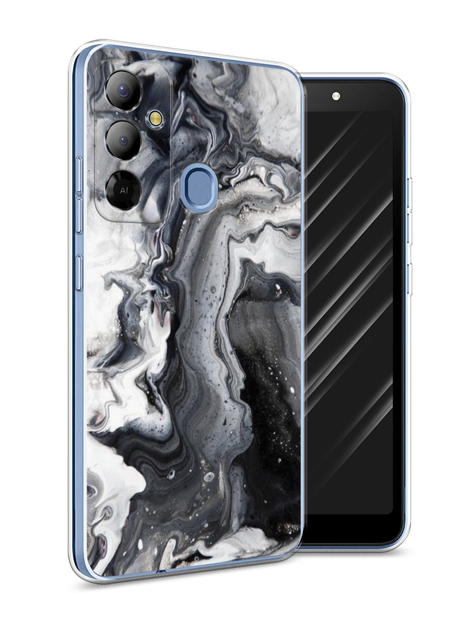 

Чехол Awog на Tecno Pop 6 Go "Бело-черные сложные полосы", Серый;серебристый;белый, 302950-3