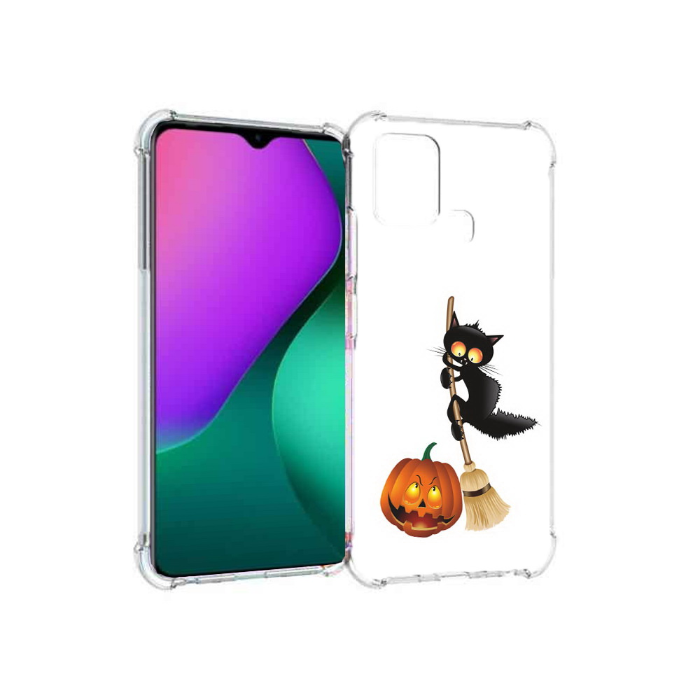 

Чехол MyPads Tocco для Infinix Hot 10 Play хэлуинский котик, Прозрачный, Tocco