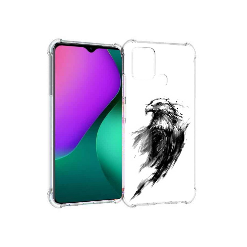 

Чехол MyPads Tocco для Infinix Hot 10 Play чб птица, Прозрачный, Tocco