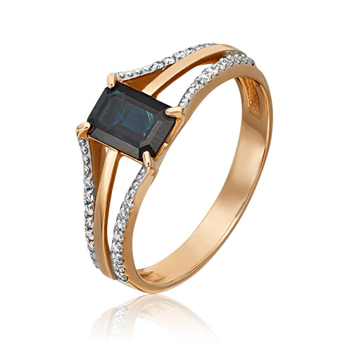 

Кольцо из золота р.  PLATINA jewelry 01-1457-00-105-1110-30, сапфир\бриллиант, 01-1457-00-105-1110-30