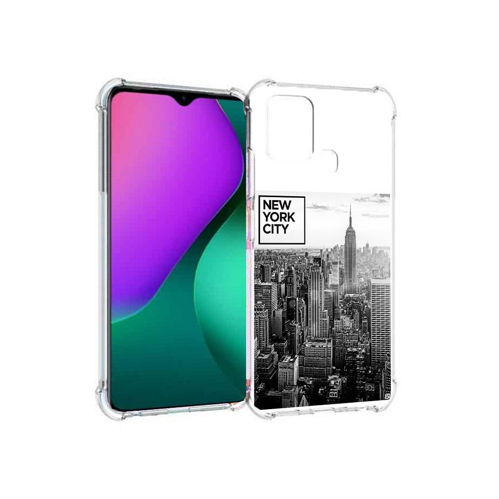 

Чехол MyPads Tocco для Infinix Hot 10 Play черно белый ньюерк, Прозрачный, Tocco