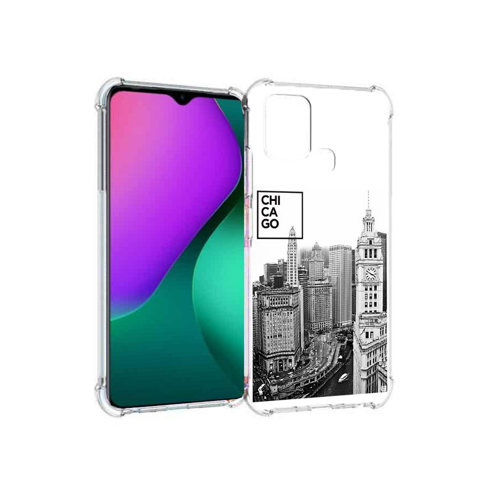 

Чехол MyPads Tocco для Infinix Hot 10 Play черно белый чикаго, Прозрачный, Tocco