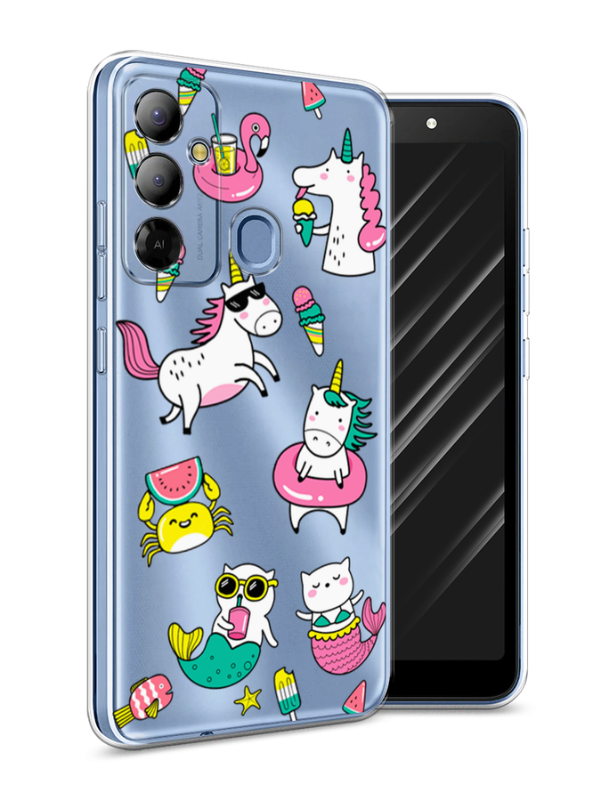 

Чехол Awog на Tecno Pop 6 Go "На отдыхе", Белый;голубой;розовый, 302950-2