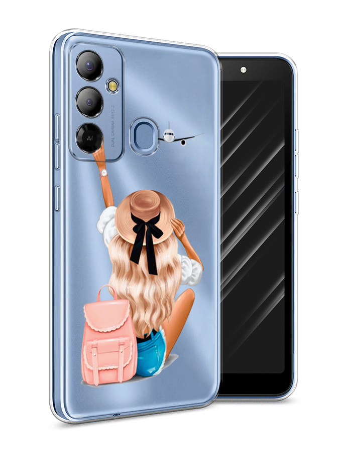 

Чехол Awog на Tecno Pop 6 Go "Автостопом самолетом", Бежевый;белый, 302950-7