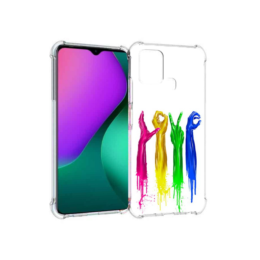 

Чехол MyPads Tocco для Infinix Hot 10 Play яркие руки love, Прозрачный, Tocco