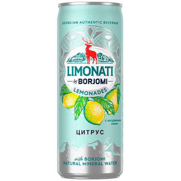 

Лимонад Limonati by Borjomi Цитрус газированный 0,33 л 12 шт.