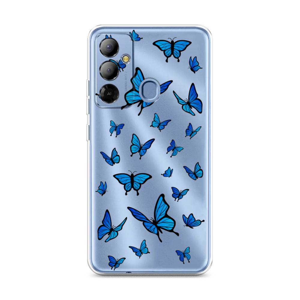 

Чехол Awog на Tecno Pop 6 Go "Синие бабочки", Синий;белый, 302950-1