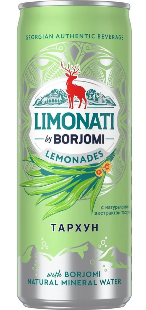 

Лимонад Limonati by Borjomi Тархун газированный 0,33 л 12 шт.