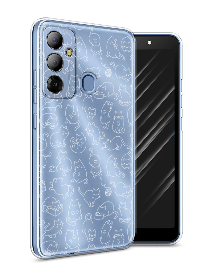 

Чехол Awog на Tecno Pop 6 Go "Шкодливые котики", Прозрачный;бежевый, 302950-2