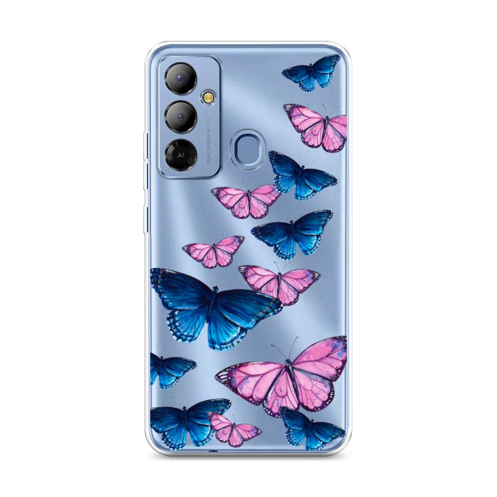 

Чехол Awog на Tecno Pop 6 Go "Полет бабочек", Синий;черный;розовый, 302950-2