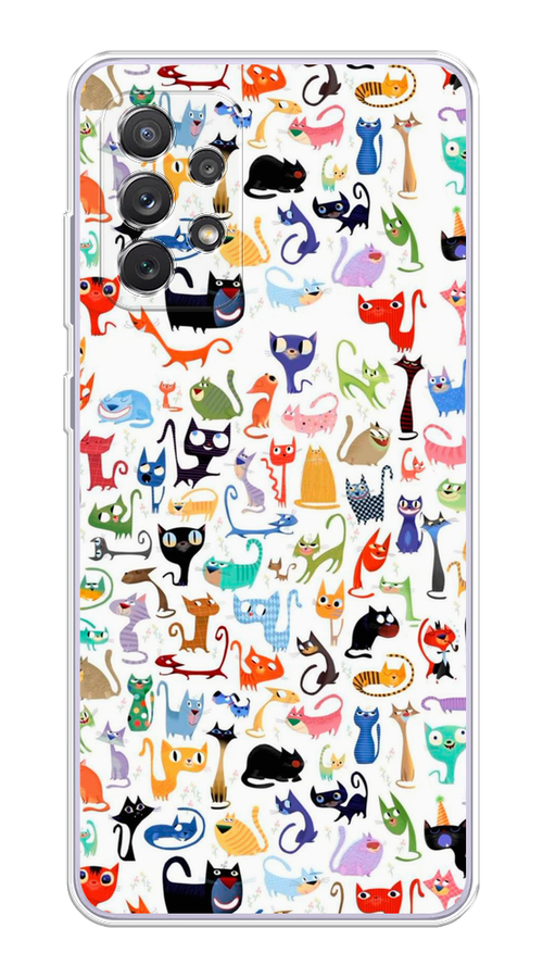 

Чехол на Samsung Galaxy A73 "Цветные коты", Разноцветный, 2104650-1