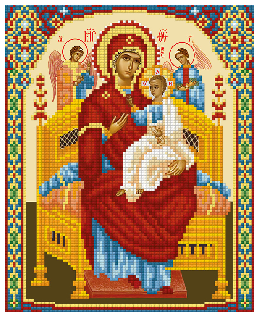 

Алмазная живопись ФРЕЯ Икона Божией Матери "Всецарица" ALVR-097 22x27 см