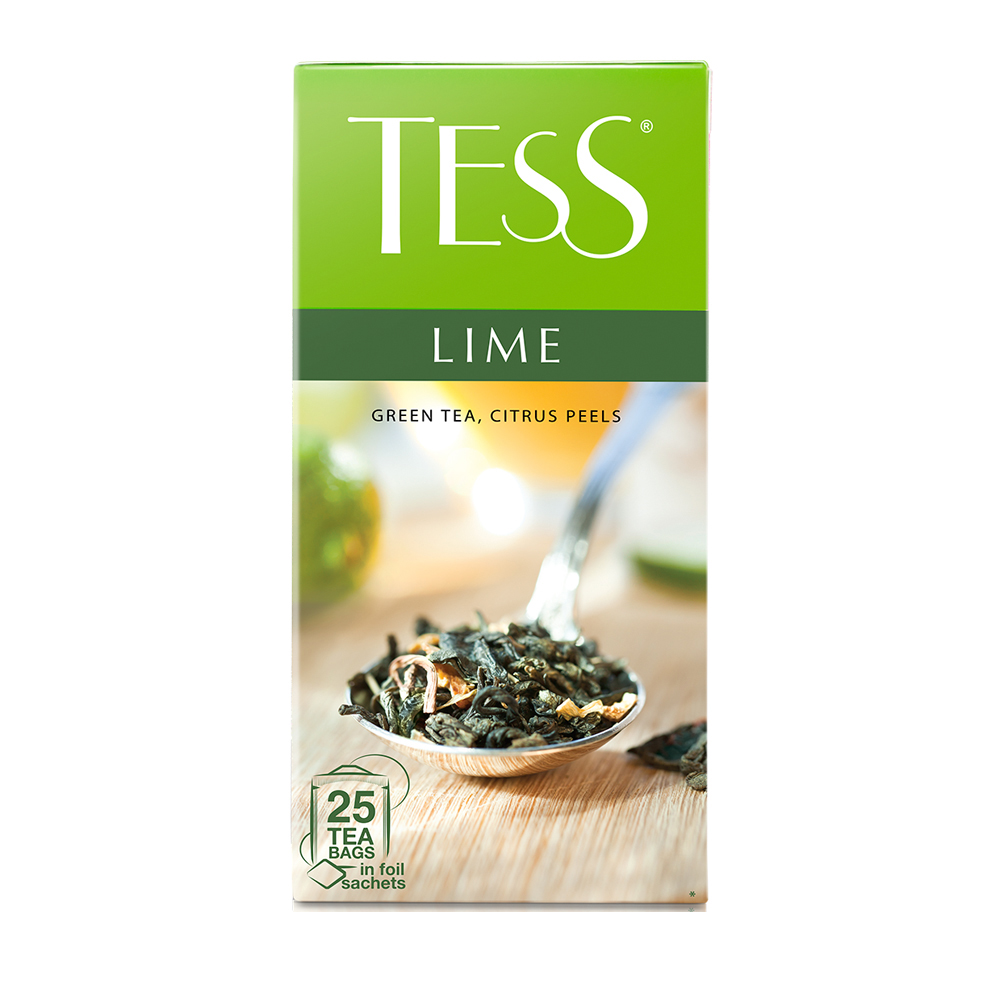 фото Чай зеленый tess lime 25 пакетиков