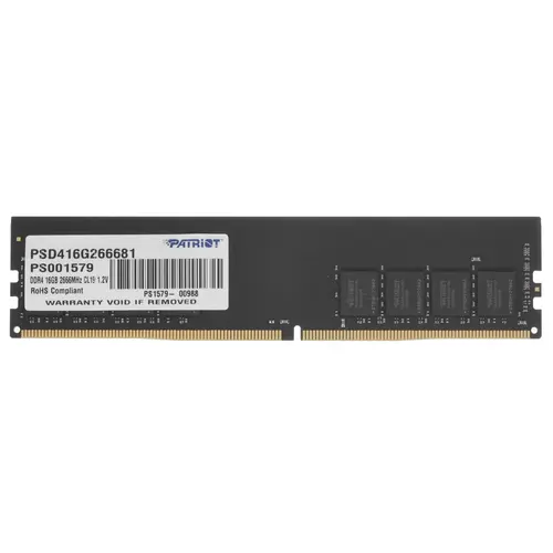

Модуль памяти Patriot DDR4 DIMM 16Gb 2666МГц CL19 (PSD416G266681)